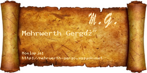Mehrwerth Gergő névjegykártya